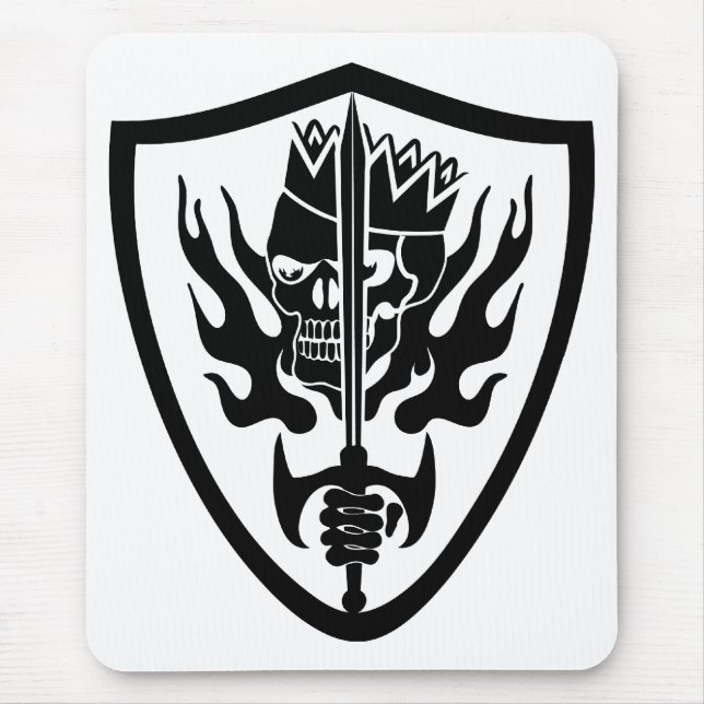 King Skull Flaming Shield Mouse Mat (Front)