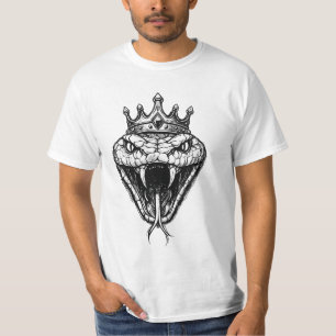 King Snake Crown Tattoo Style T-Shirt