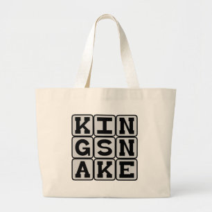 King Snake, Slithering Reptile Large Tote Bag