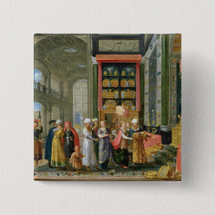 King Solomon and the Queen of Sheba 15 Cm Square Badge