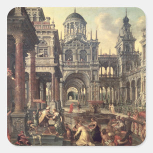 King Solomon and the Queen of Sheba Square Sticker