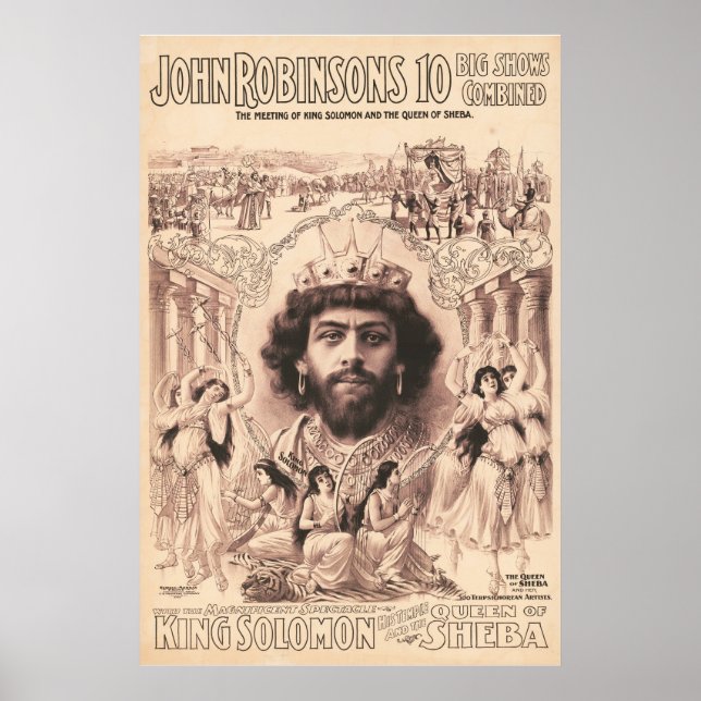 King Solomon Surrounded By Dancing Girls Poster (Front)
