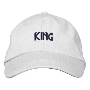 KING Stunning Handsome White Adorable-Hat Embroidered Hat