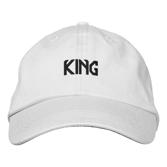 KING Stunning Handsome White Adorable-Hat Embroidered Hat (Front)