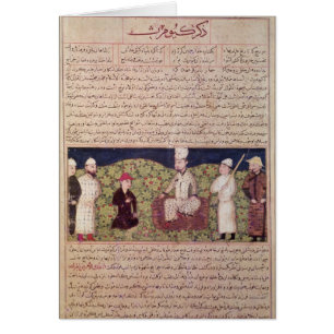 King surrounded by courtiers