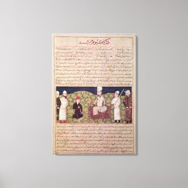 King surrounded by courtiers canvas print (Front)
