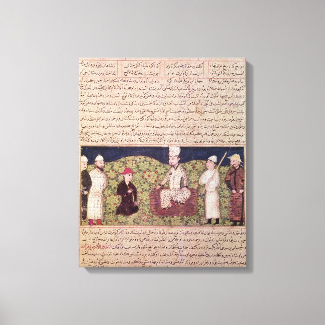 King surrounded by courtiers canvas print (Front)