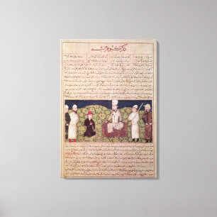 King surrounded by courtiers canvas print