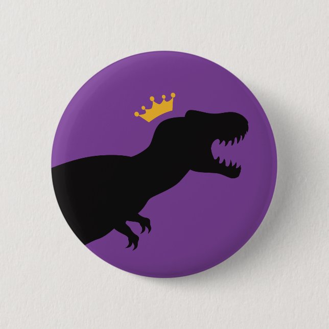 King T-Rex 6 Cm Round Badge (Front)