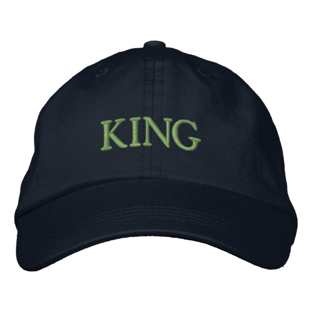 KING Text Adjustable-Hat for Everyday Street Style Embroidered Hat (Front)