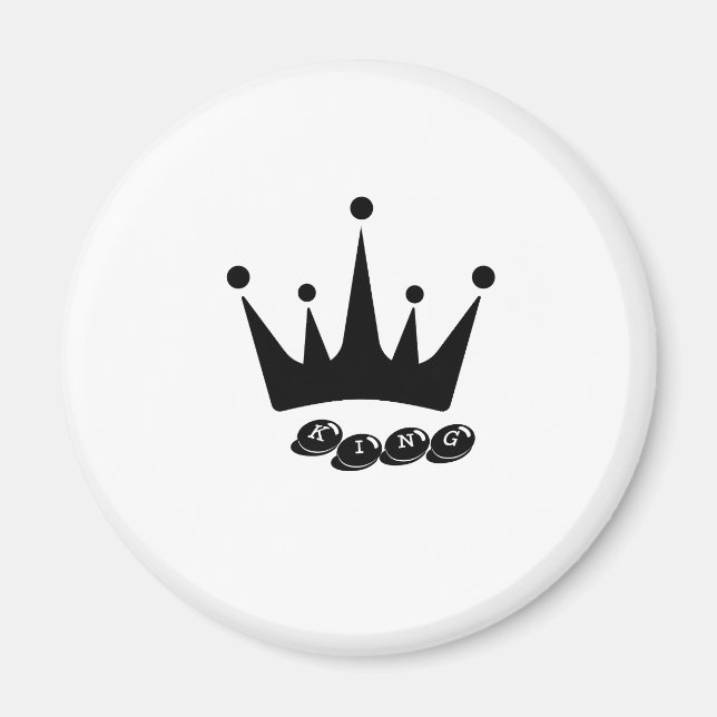KING Text Crown Image Size Standard, 2¼ Inch Magnet (Front)