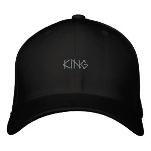 KING text custom Black Visor Cap Embroidered Hat 