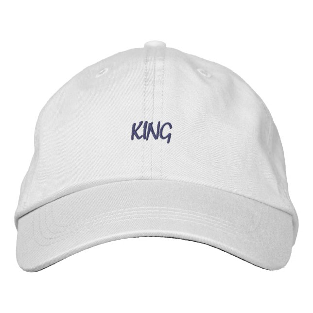 KING Text Custom White-Hat Soft Perfect Look Embroidered Hat (Front)
