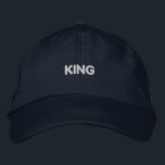 KING Text daily wear Cotton Navy Colour-hat Boy Me Embroidered Hat<br><div class="desc">Embroidered Cotton: This navy cotton cap is a blend of comfort and style,  with "King" text elegantly embroidered on the front. The adjustable strap offers a customised fit,  making it ideal for daily wear or as a standout piece.</div>