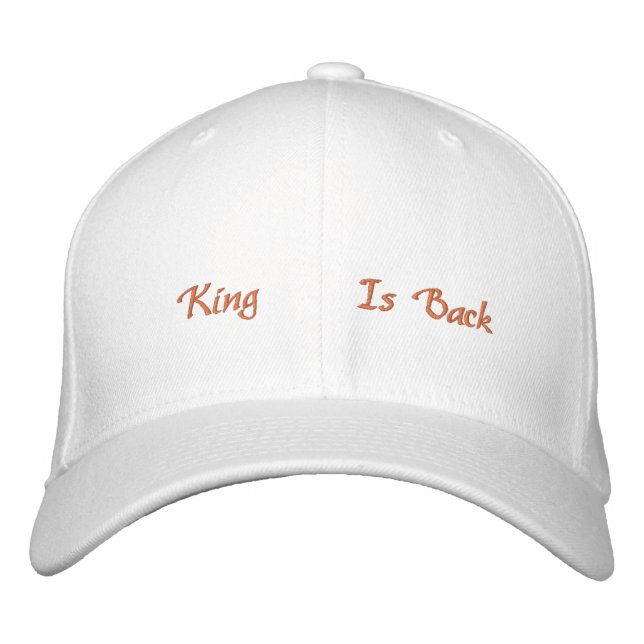 King Text Embroidered Hat Basic Flexfit Wool Cap (Front)