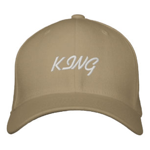 King Text Flexfit Soft Wool Khaki Fashion Men-Hat  Embroidered Hat