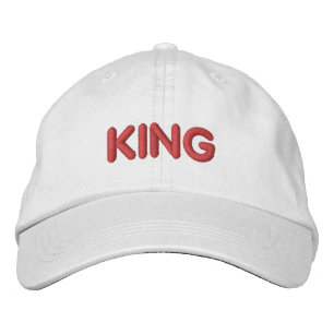 King Text Handsome Hair Accessories for Men's Boys Embroidered Hat