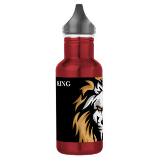 King Text Lion Fire Emblem Bold Red Color Drinking 532 Ml Water Bottle