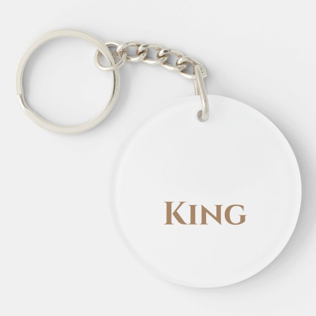King Text message Printed Super Cute Lovely Beauty Key Ring (Front)