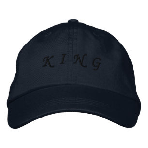 KING text Navy colour black text Stunning Looking Embroidered Hat