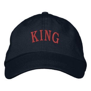 KING Text Navy Colour Royal Attitude Classic-Hat  Embroidered Hat