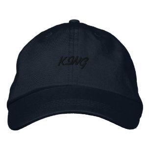 KING Text Printed Cotton Navy Stylish Looking Men Embroidered Hat
