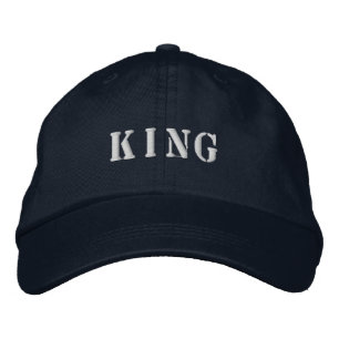 King Text Printed Embroidered hats Caps