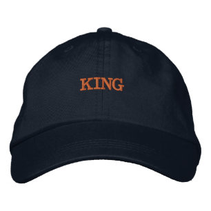 KING Text Printed Navy Colour Create your own-Hat Embroidered Hat