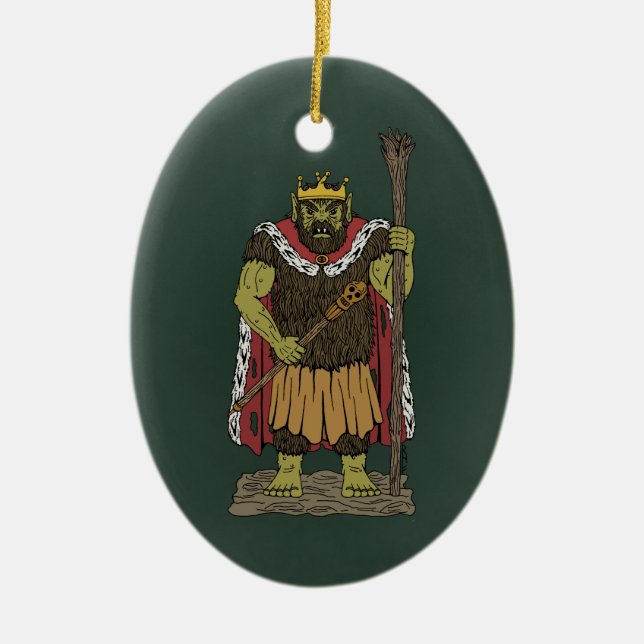 King Troll Ceramic Tree Decoration (Front)