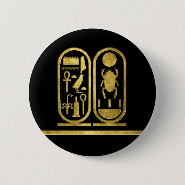 King Tut Cartouche 6 Cm Round Badge (Front)