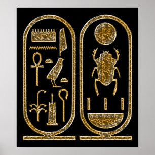 King Tut  Hieroglyphics Poster Print