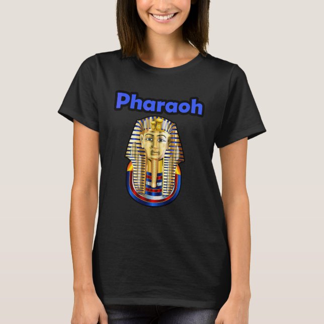 King Tut Pharaoh  Colourful Gold Face Mask  Ancien T-Shirt (Front)