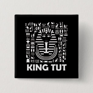 King tut pharaoh egyptian Hieroglyphic Alphabet 15 Cm Square Badge