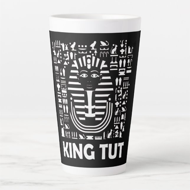 King tut pharaoh egyptian Hieroglyphic Alphabet Latte Mug (Front)