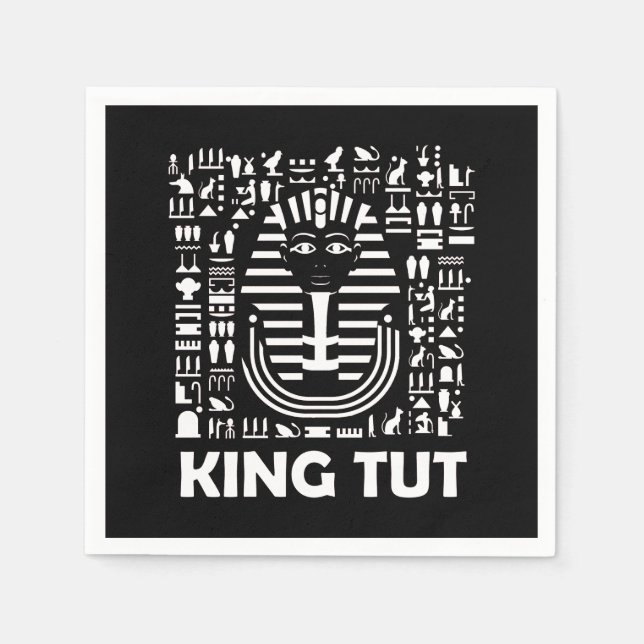 King tut pharaoh egyptian Hieroglyphic Alphabet Napkin (Front)