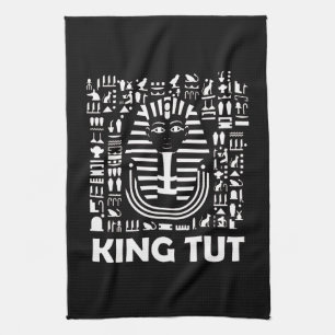 King tut pharaoh egyptian Hieroglyphic Alphabet Tea Towel