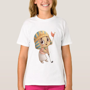 King Tut Playing Golf Funny Ancient Egypt Art T-Shirt