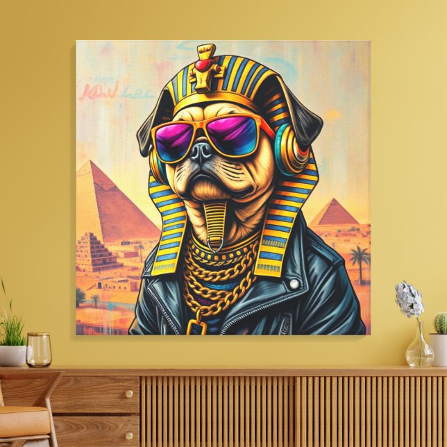 KING TUT PUG COOL 6 CANVAS PRINT (Insitu(LivingRoom))
