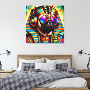 KING TUT PUG COOL CANVAS PRINT