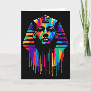 King Tut. Tutankhamun Minimalist Vibrant Style Chr Card