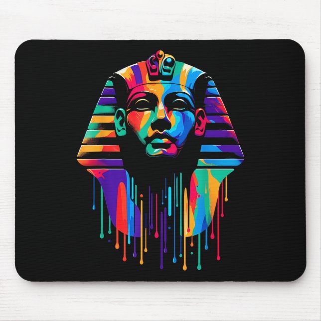 King Tut. Tutankhamun Minimalist Vibrant Style Chr Mouse Mat (Front)