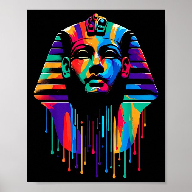 King Tut. Tutankhamun Minimalist Vibrant Style Chr Poster (Front)
