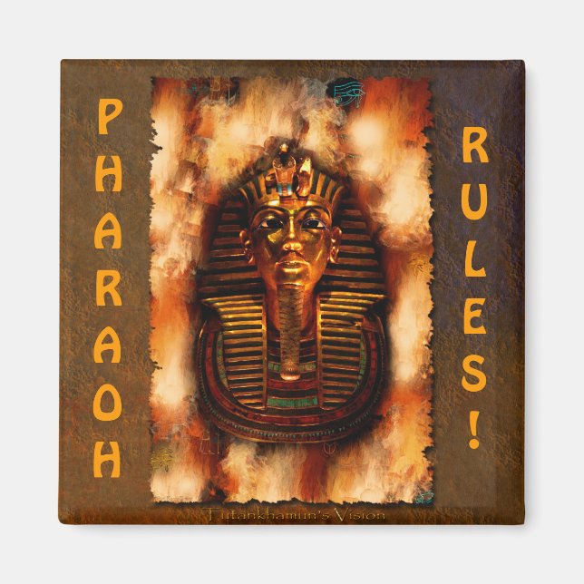 King TUTANKHAMEN Pharaoh Rules Egyptian Art Magnet (Front)