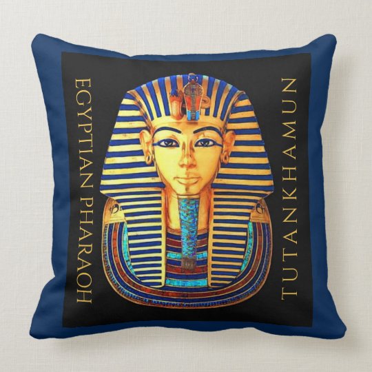 King Tutankhamun Ancient Egyptian Pharaoh Cushion Zazzle.co.uk