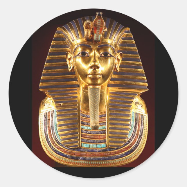 King Tutankhamun, Gold Mask Classic Round Sticker (Front)
