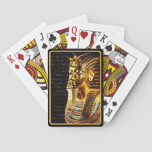 King Tutankhamun with Hieroglyphs Gold and Black