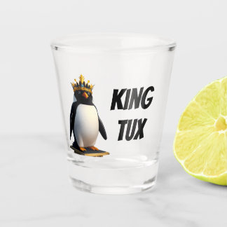 King Tux Linux Penguin Shot Glass