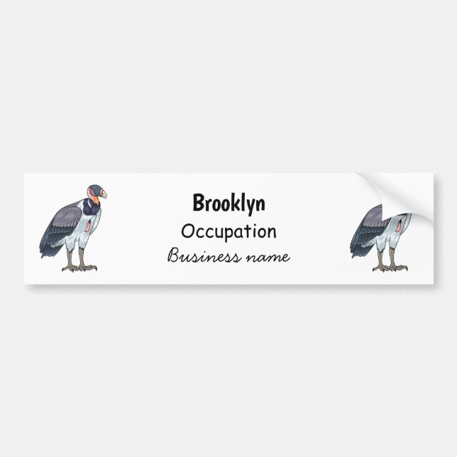 King vulture bird cartoon illustration  bumper sticker (Front)