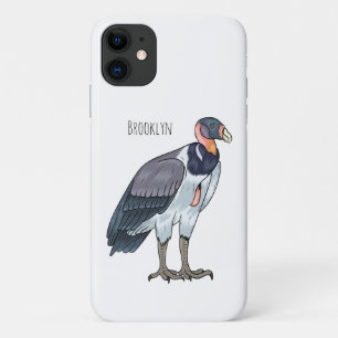 King vulture bird cartoon illustration  iPhone 11 case