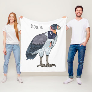 King vulture bird cartoon illustration fleece blanket